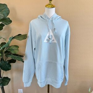 NWT Wasted Collective Blue Hoodie – Abstract Graphic Size S Sustainable Cotton